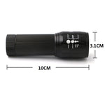 Mini torcia in alluminio con zoom a tre velocità a LED da 2 pezzi