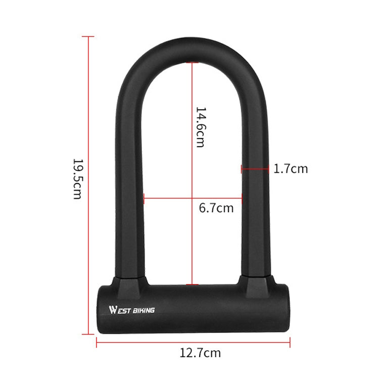 Lucchetto per bici West Biking Blocco per cavo per moto Blocco antifurto con taglio a pressione antiidraulico, U-shaped Lock, U-shaped Lock+Cable