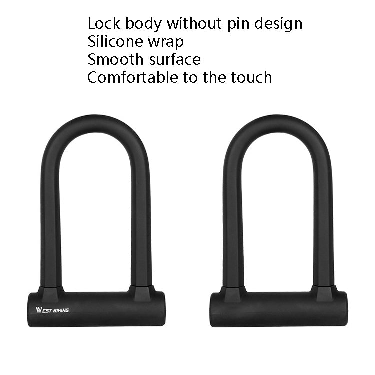 Lucchetto per bici West Biking Blocco per cavo per moto Blocco antifurto con taglio a pressione antiidraulico, U-shaped Lock, U-shaped Lock+Cable