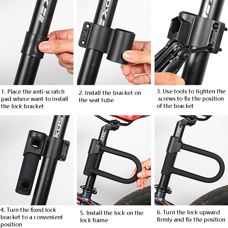 Lucchetto per bici West Biking Blocco per cavo per moto Blocco antifurto con taglio a pressione antiidraulico, U-shaped Lock, U-shaped Lock+Cable