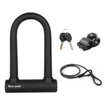 Lucchetto per bici West Biking Blocco per cavo per moto Blocco antifurto con taglio a pressione antiidraulico, U-shaped Lock, U-shaped Lock+Cable