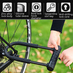 WEST BIKING Lucchetto per bicicletta Lucchetto antifurto per auto elettrica per moto, Long U-shaped Lock, Long U-shaped Lock+Cable