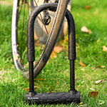 WEST BIKING Lucchetto per bicicletta Lucchetto antifurto per auto elettrica per moto, Long U-shaped Lock, Long U-shaped Lock+Cable