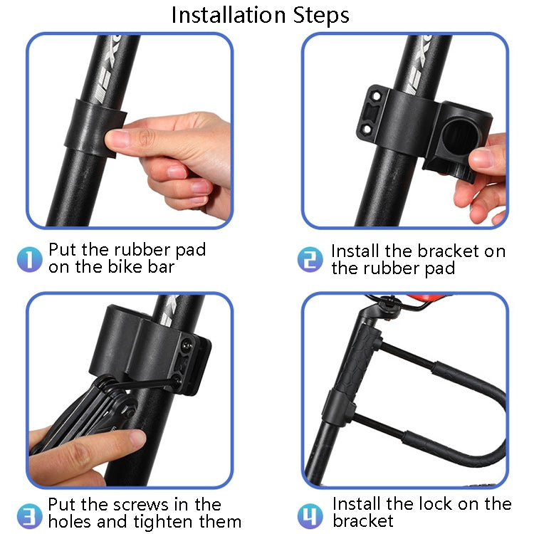 WEST BIKING Lucchetto per bicicletta Lucchetto antifurto per auto elettrica per moto, Long U-shaped Lock, Long U-shaped Lock+Cable