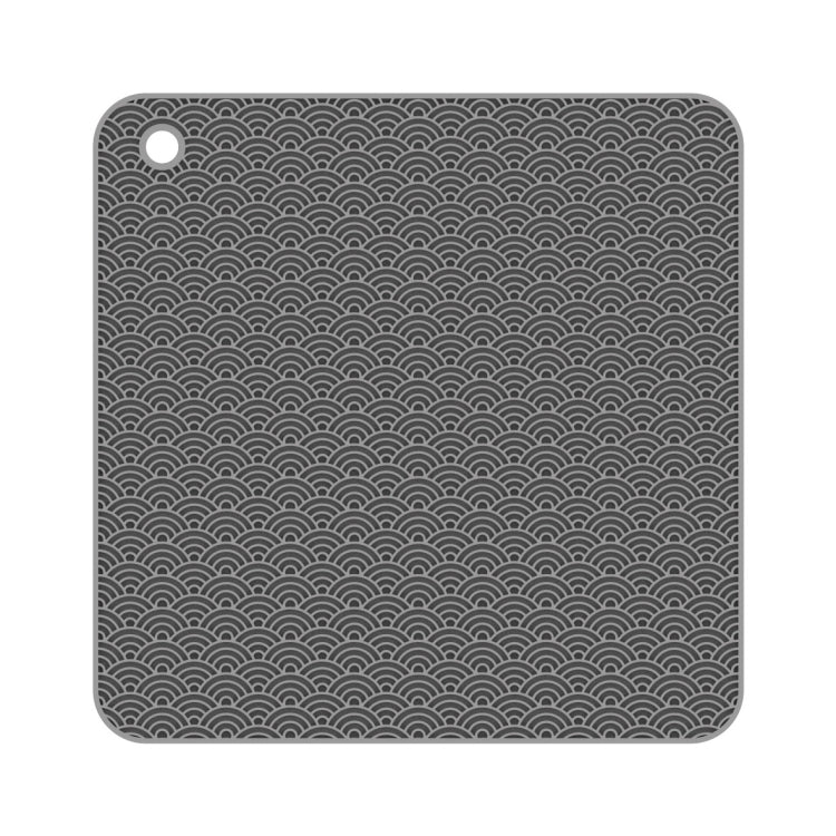 Cuscinetto isolante termico per portavasi in silicone da cucina con geometria da 2 pezzi, Square(Gray), Round(Gray), Square(Black), Round(Black)
