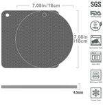 Cuscinetto isolante termico per portavasi in silicone da cucina con geometria da 2 pezzi, Square(Gray), Round(Gray), Square(Black), Round(Black)