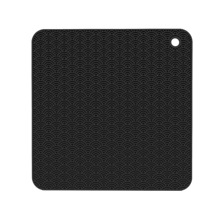 Cuscinetto isolante termico per portavasi in silicone da cucina con geometria da 2 pezzi, Square(Gray), Round(Gray), Square(Black), Round(Black)