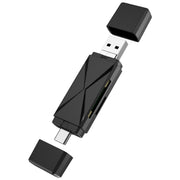 YH-109 SD/TF/Type-C/Micro USB/USB Computer PC Telefono cellulare Lettore di schede OTG