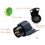 TS170E-Z 12V Resistenza per auto Presa per rimorchio Presa per rimorchio Tester Connettore Registratore con 2 teste di conversione Spina europea, TS170E-Z