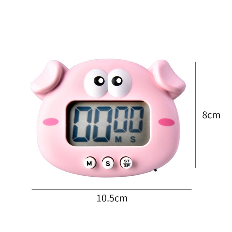 2 pezzi da cucina, cottura, cartone animato, animale, timer elettronico, sveglia, timer per l'apprendimento degli studenti, Pink Pig, Yellow Chicken, Green Frog, Pink Frog