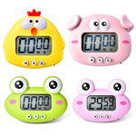 2 pezzi da cucina, cottura, cartone animato, animale, timer elettronico, sveglia, timer per l'apprendimento degli studenti, Pink Pig, Yellow Chicken, Green Frog, Pink Frog