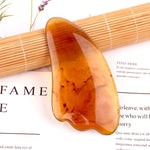 10 fogli in resina per raschiare il massaggio del tendine del viso, bastone per salone di bellezza, bordo per rasatura, penna per agopuntura, Amber Ingot Board, Amber Fish Plate, Amber Relaxing Stick, Amber Point Stick, Amber Meridiary Comb            ...