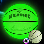 Pallone da basket riflettente olografico verde fluorescente numero 7 MILACHIC, Fluorescent Green