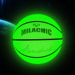 Pallone da basket riflettente olografico verde fluorescente numero 7 MILACHIC, Fluorescent Green