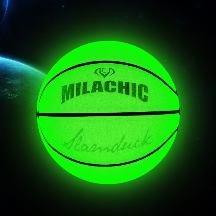 Pallone da basket riflettente olografico verde fluorescente numero 7 MILACHIC, Fluorescent Green