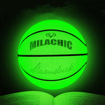 Pallone da basket riflettente olografico verde fluorescente numero 7 MILACHIC, Fluorescent Green