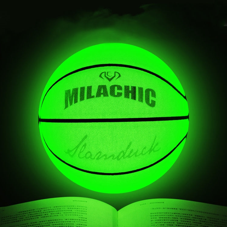 Pallone da basket riflettente olografico verde fluorescente numero 7 MILACHIC, Fluorescent Green