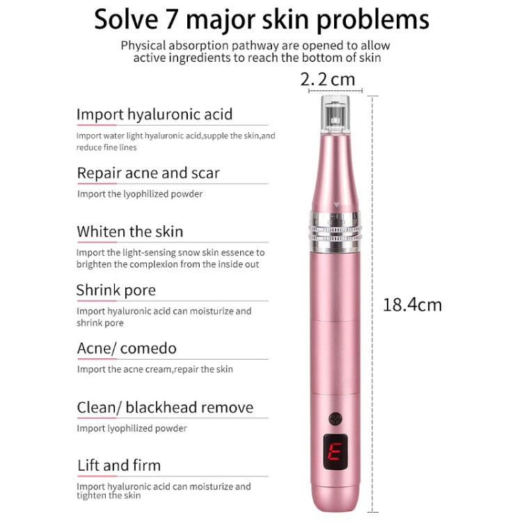 Strumento di bellezza per la rimozione delle lentiggini con microaghi importato nano elettrico microcristallino, Rlectric Microneedle (Pink), Display Microneedle (Pink)