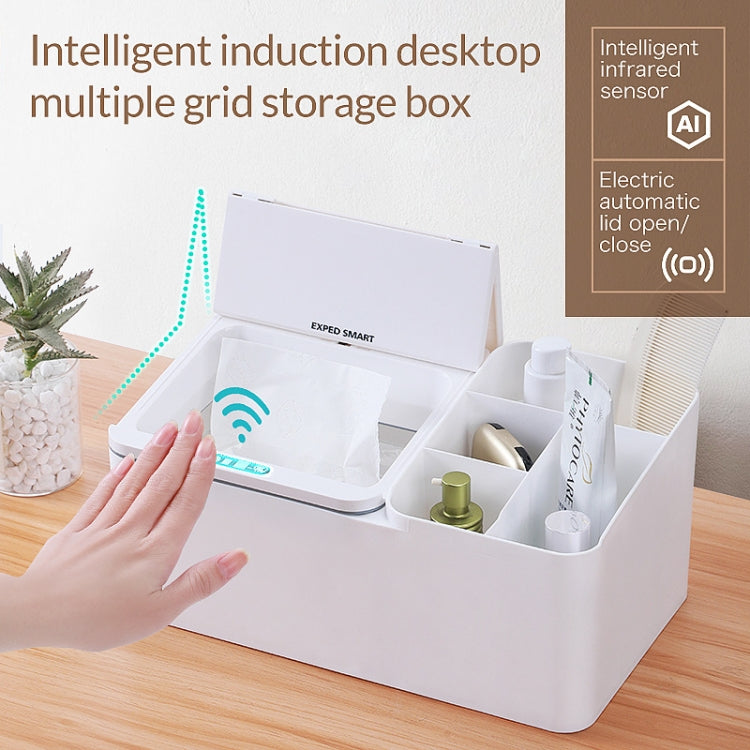 EXPED SMART Scatola portaoggetti elettrica da tavolo a induzione intelligente, Battery Version (White), Battery Version (Gray), USB Charging (White), USB Charging (Gray)
