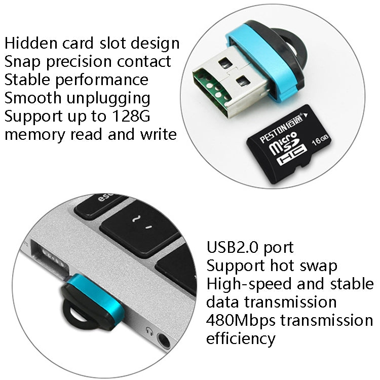 10 PCS 480Mbps Mini Micro SD Card Lettore di schede di memoria TF ad alta velocità per telefono cellulare Lettore di schede per altoparlanti per auto