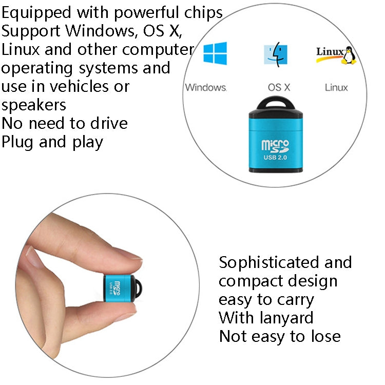 10 PCS 480Mbps Mini Micro SD Card Lettore di schede di memoria TF ad alta velocità per telefono cellulare Lettore di schede per altoparlanti per auto
