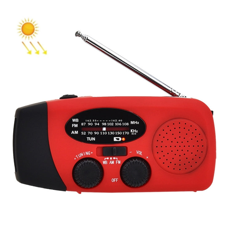 HRD-902 Manovella multifunzionale Energia solare Torcia a LED Allarme di emergenza Radio FM