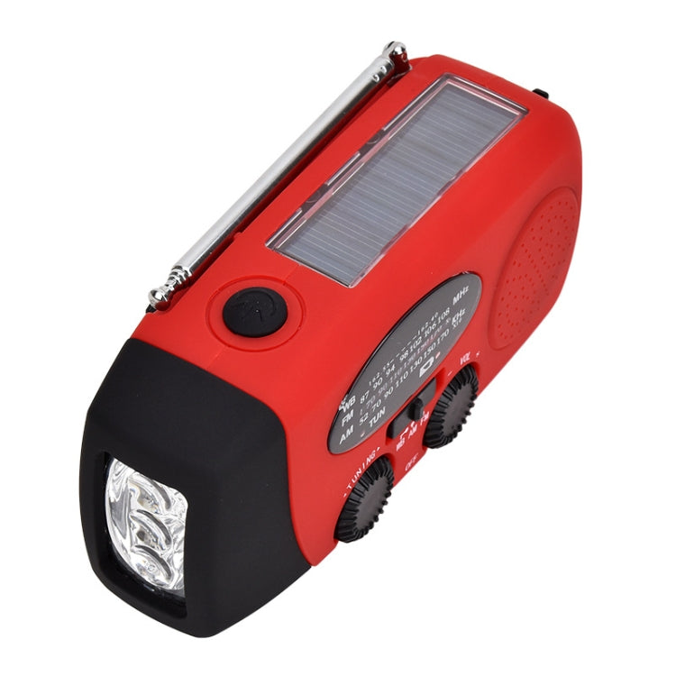 HRD-902 Manovella multifunzionale Energia solare Torcia a LED Allarme di emergenza Radio FM