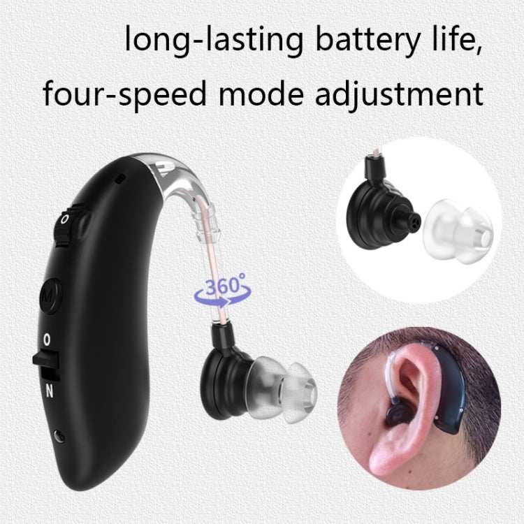 GM-105 Amplificatore del suono per apparecchi acustici per anziani Collettore di suoni con riduzione del rumore intelligente, US Plug(Black), EU Plug(Black)