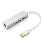 Hub USB 3.0 con 3 porte e porta RJ45 Ethernet
