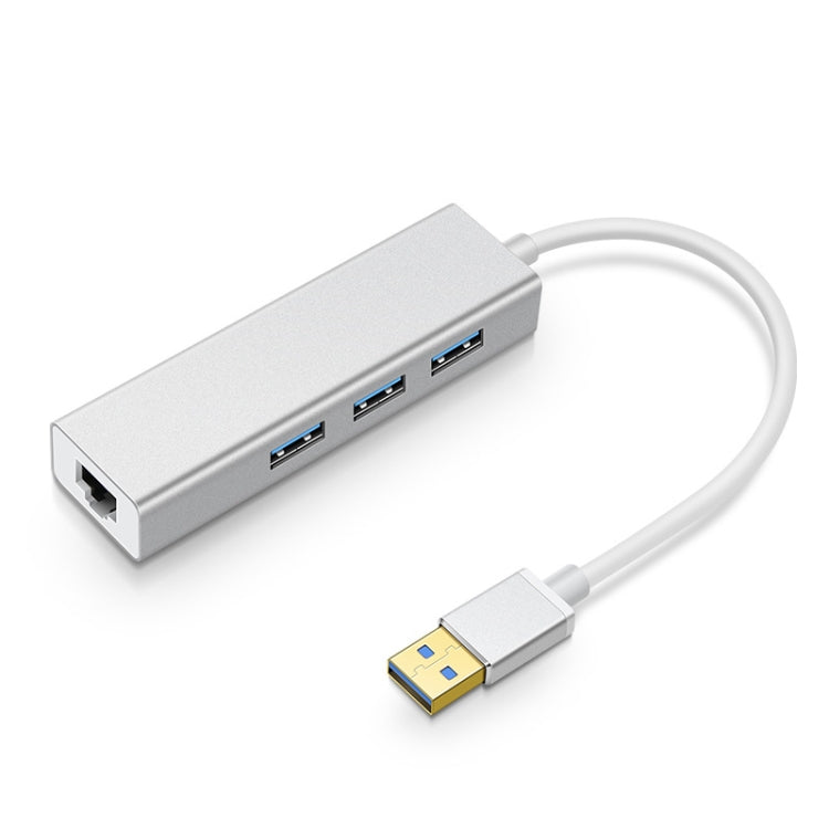 Hub USB 3.0 con 3 porte e porta RJ45 Ethernet