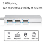 Hub USB 3.0 con 3 porte e porta RJ45 Ethernet