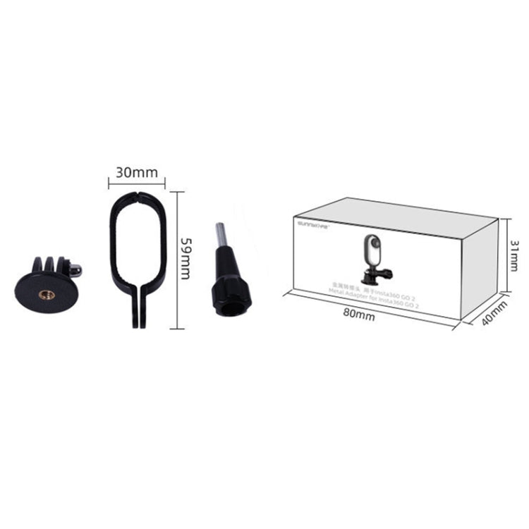 Sunnylife IST-Q9439 per stabilizzatore staffa di montaggio Insta360 GO, Camera Frame Adapter, Bicycle Clip, Backpack Clip, Extend Rod, Tripod
