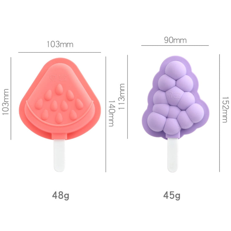 Stampo per gelato per ghiaccioli in silicone per uso domestico da 3 pezzi con coperchio, Grape, Strawberry, Flying Saucer, Rocket, Strawberry + Grape, Flying Saucer + Rocket