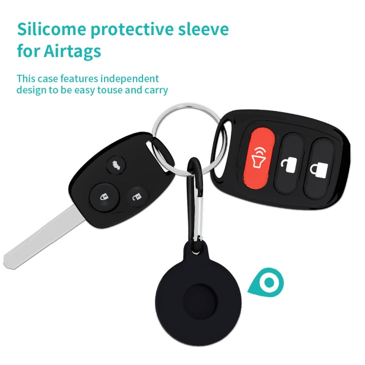 Custodia protettiva in silicone antigraffio antiurto di forma rotonda da 4 pezzi con moschettone per Airtag