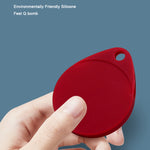 Custodia protettiva in silicone antigraffio antiurto a forma di goccia da 2 pezzi con moschettone per AirTag