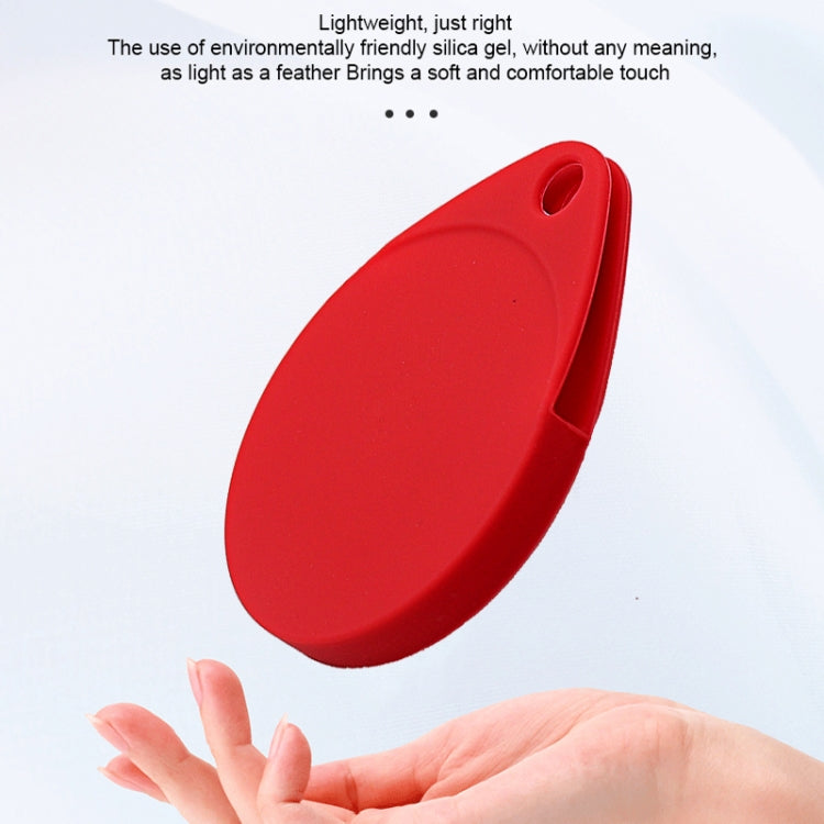 Custodia protettiva in silicone antigraffio antiurto a forma di goccia da 2 pezzi con moschettone per AirTag