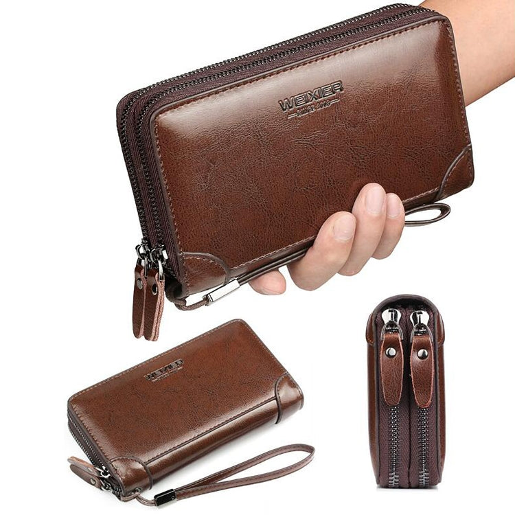 WEIXIER W88 Borse da uomo Borse in PU testate a mano Portafoglio multifunzione