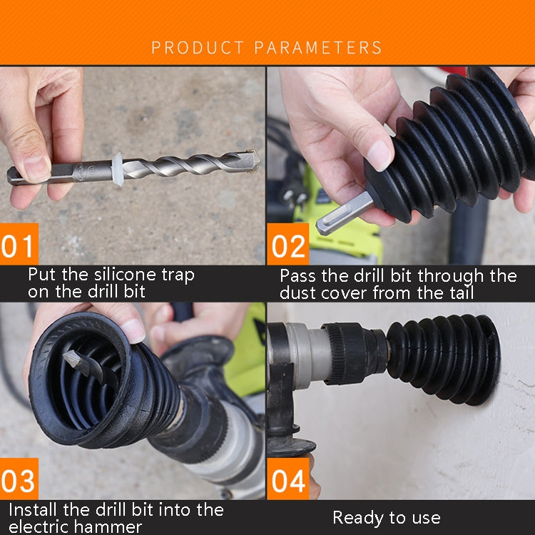 10 pezzi di copertura antipolvere per martello elettrico, ciotola per la raccolta della polvere, accessori per trapano a percussione, Dust Cover(Black), Dust Cover(White)