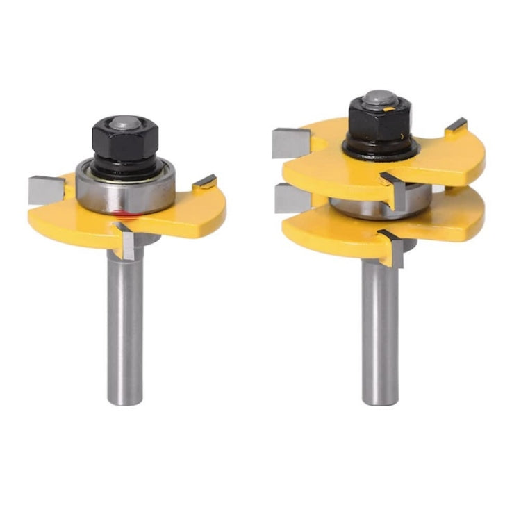 Fresa per legno 1/2" manico 3 denti set 2 pezzi