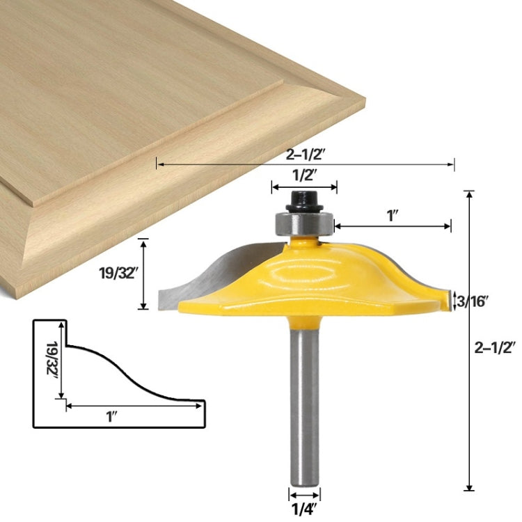 3 pezzi/set 1/4 manico taglierina per giunti da infilare per uso domestico fresa per incisione del legno, 3 PCS/Set 1/4 Handle