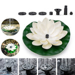 Fontana solare con vista galleggiante, scena dell'acqua della piscina da giardino, stile fiore foglia di loto, consegna casuale dei colori, Lotus Leaf Flower Solar Fountain