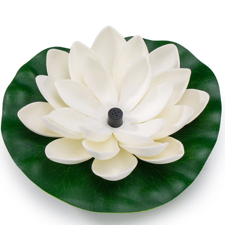 Fontana solare con vista galleggiante, scena dell'acqua della piscina da giardino, stile fiore foglia di loto, consegna casuale dei colori, Lotus Leaf Flower Solar Fountain