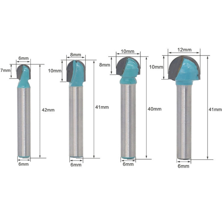 Fresa a 6 gambo per pizzo tondo per lavorazione del legno, 5 PCS/Set 6-18mm, 4 PCS/Set 16-32mm