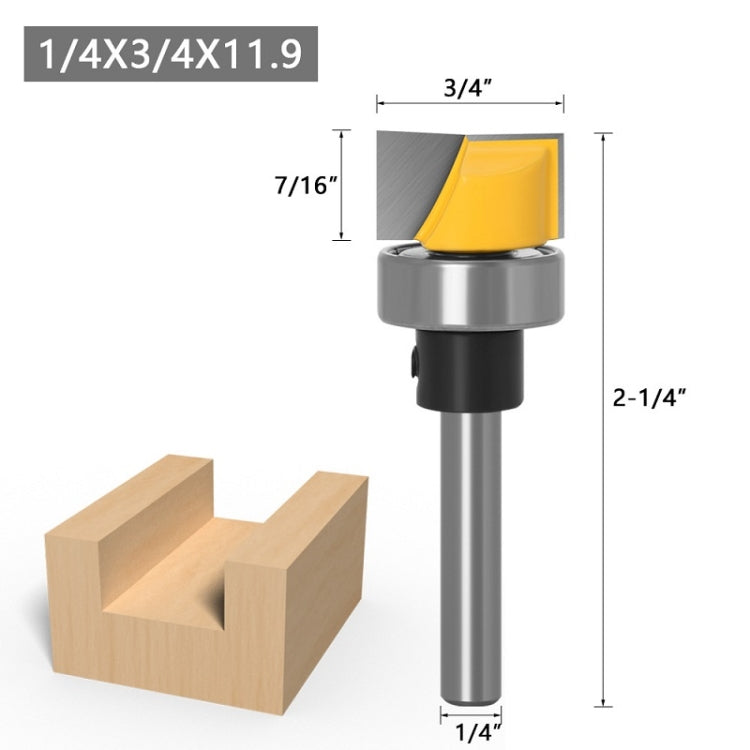 Tipo di copia Fresa per lavorazione del legno con fondo trasparente Fresa per scanalatura della rifilatrice, 1/4x3/4x11.9mm, 6x3/4x11.9mm