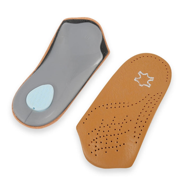 2 paia di mezza soletta per arco in pelle di mucca, supporto per arco piatto, soletta correttiva per gamba O, dimensioni:, 35/36, 37/38, 39/40, 41/42, 43/44, 45/46