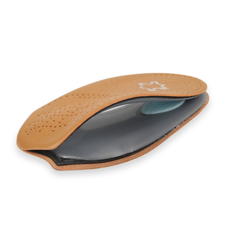 2 paia di mezza soletta per arco in pelle di mucca, supporto per arco piatto, soletta correttiva per gamba O, dimensioni:, 35/36, 37/38, 39/40, 41/42, 43/44, 45/46