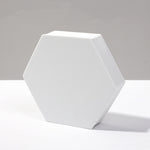 8 pezzi di cubo geometrico per foto, ornamenti decorativi, piattaforma fotografica, Small White Square, Large White Square, Small White Rectangular, Large White Rectangular, Small White Cylindrical, Large White Cylindrical, Small White Hexagon         ...