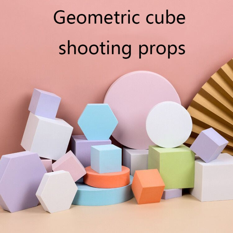 8 pezzi di cubo geometrico per foto, ornamenti decorativi, piattaforma fotografica, Small Lake Blue Square, Large Lake Blue Square, Small Lake Blue Rectangular, Large Lake Blue Rectangular, Small Lake Blue Cylinder, Large Lake Blue Cylinder            ...