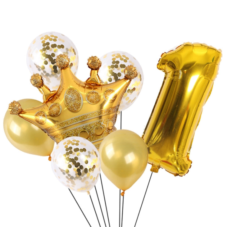 2 pezzi compleanno bambino bambini corona dorata pellicola in alluminio numero palloncino set decorazione scena di matrimonio