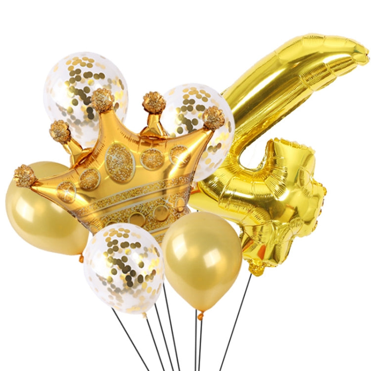 2 pezzi compleanno bambino bambini corona dorata pellicola in alluminio numero palloncino set decorazione scena di matrimonio